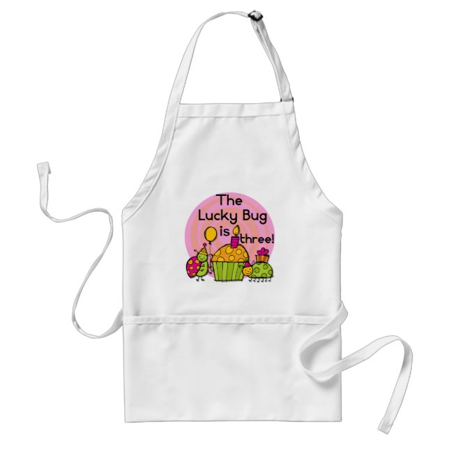Lucky Bug Cupcake 3rd Birthday Tshirts and Gifts Standard Apron (Front)