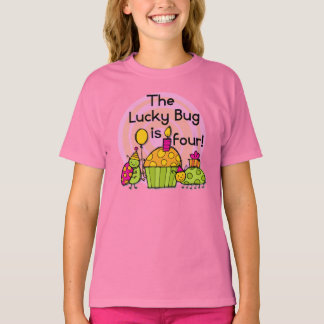 Lucky Bug Cupcake 4th Birthday T-shirts and Gifts