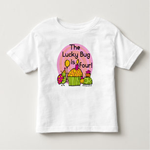 Lucky Bug Cupcake 4th Birthday T-shirts and Gifts