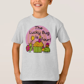 Lucky Bug Cupcake 4th Birthday T-shirts and Gifts