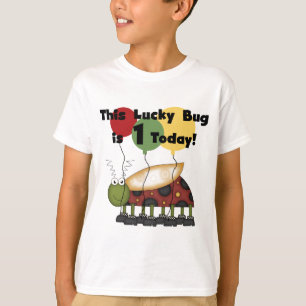 Lucky Bug is One Birthday Tshirts and Gifts