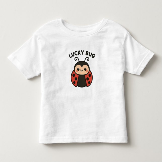Lucky Bug Ladybug – Cute Toddler Girl T-Shirt (Front)