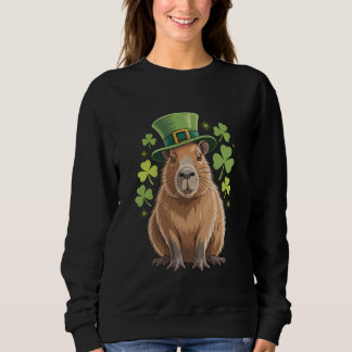 Lucky Capybara Leprechaun Hat Cute St Patricku2019 Sweatshirt