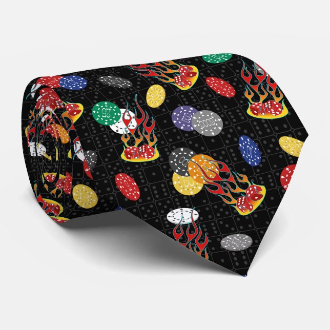 Lucky Casino Dice Tie (Rolled)