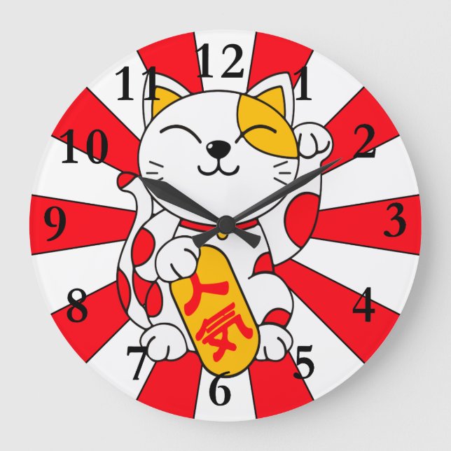 Lucky Cat (A) Large Clock (Front)