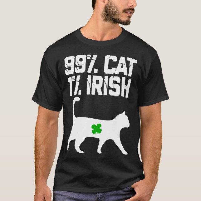 Lucky Cat Animal St Patricku2019s Day 99 cat 1 Iri T-Shirt (Front)