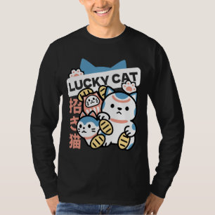 Lucky Cat Art – Maneki Neko with Gold Coin T-Shirt