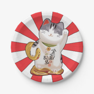 Lucky Cat B Paper Plate