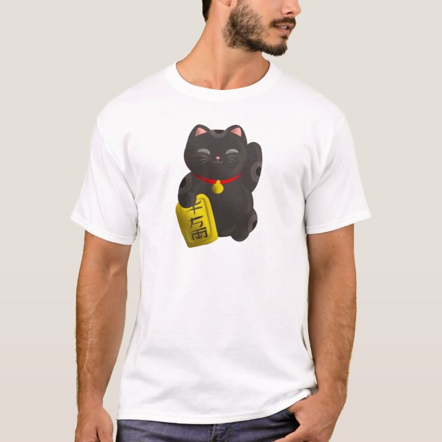 Lucky Cat Black T-Shirt (Front)