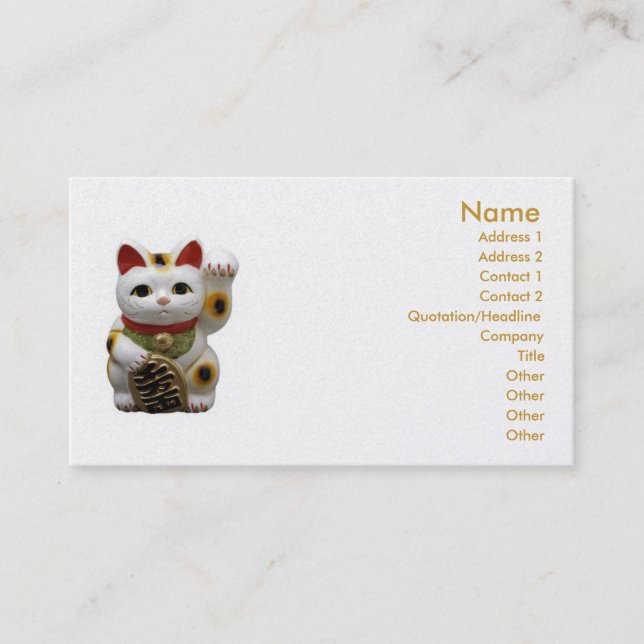 Lucky Cat Business Card (Front)