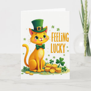 Lucky Cat Feeling Lucky Card