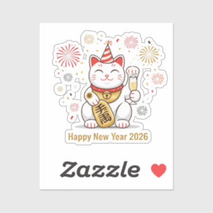 Lucky Cat Maneki Neko 'Happy New Year 2026' 