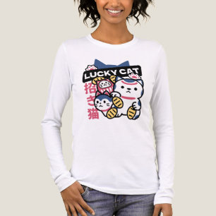 Lucky Cat Maneki Neko – Japanese Fortune Cat Tri-Blend Shirt
