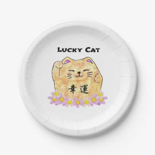 Lucky Cat (Maneki Neko) Paper Plates