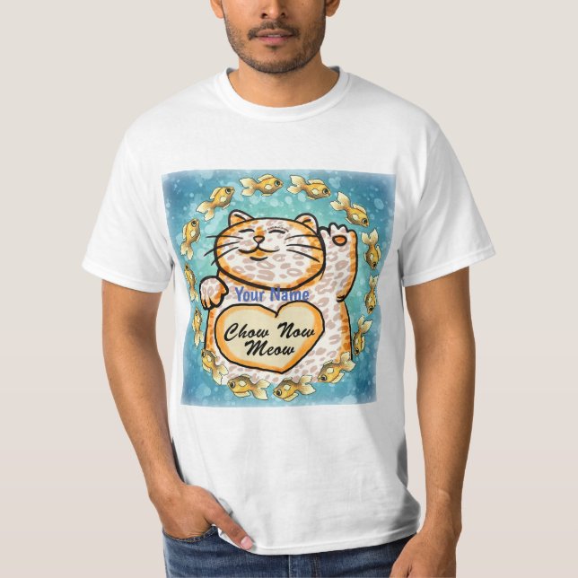 Lucky Cat Meow  T-Shirt (Front)
