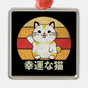 Lucky cat metal tree decoration