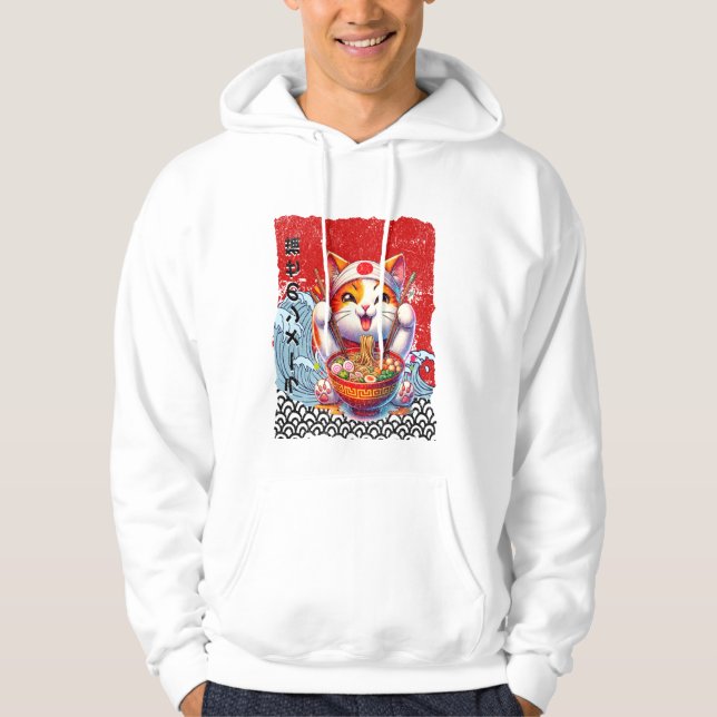 Lucky Cat Noodle Lover Hoodie (Front)