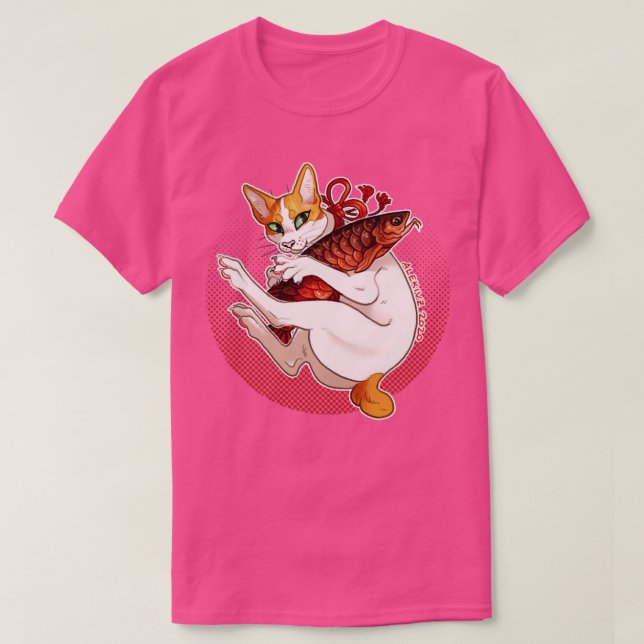 Lucky Cat Orange T-Shirt (Design Front)