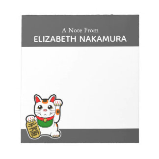 Lucky Cat Personalised Notepad