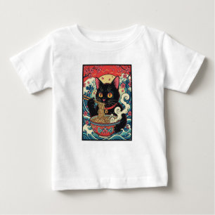 Lucky Cat Ramen Noodle Art Baby T-Shirt