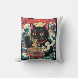Lucky Cat Ramen Noodle Art Cushion