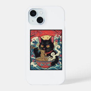 Lucky Cat Ramen Noodle Art iPhone 15 Case