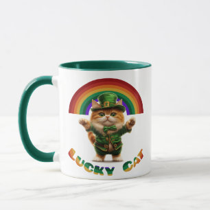 Lucky Cat St. Patrick’s Day Mug – Cute Leprechaun
