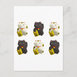 Lucky Cat Tiled Postcard