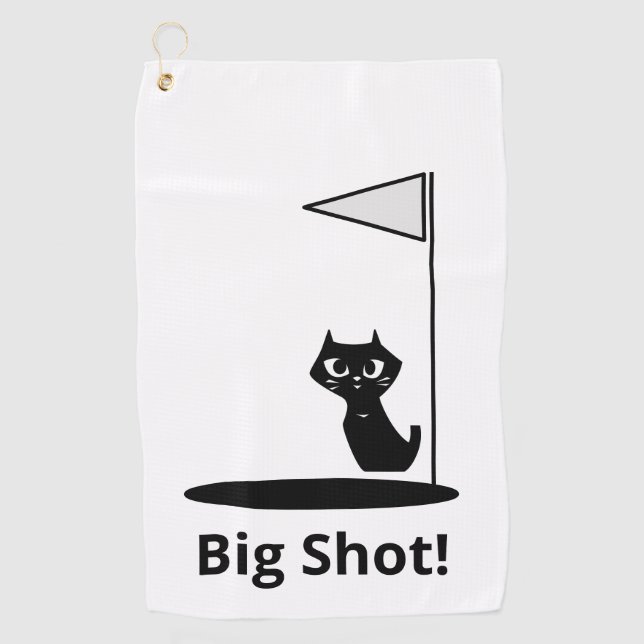 Lucky Cat with Big Shot Golf Towel (Front)