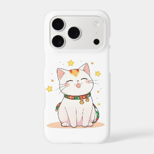 Lucky Cat with Stars Kawaii Design