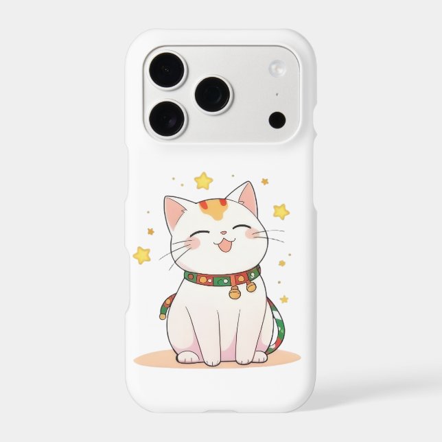 Lucky Cat with Stars Kawaii Design (Back)