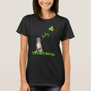 Lucky Catahoula Leopard Dog Dog Shamrock St Patric T-Shirt