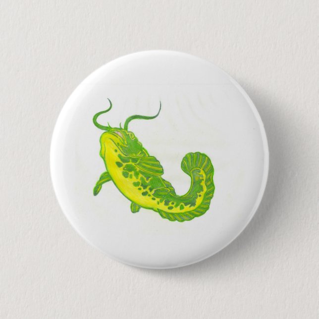 Lucky Catfish 6 Cm Round Badge (Front)