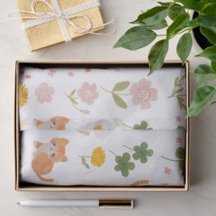 Lucky Cats and Clovers Tissue Paper