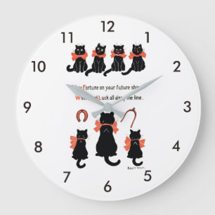 Lucky Cats, Louis Wain Large Clock