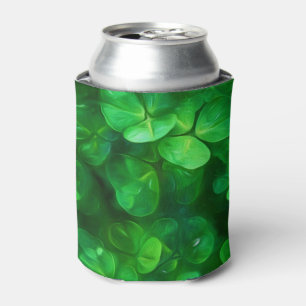 Lucky Celtic Irish Green Shamrocks Can Cooler
