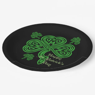 Lucky Celtic Shamrock Paper Plates