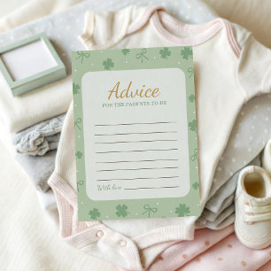 Lucky Charm Baby Shower Advice Card