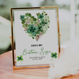 Lucky Charm Baby Shower Shamrock Custom Sign