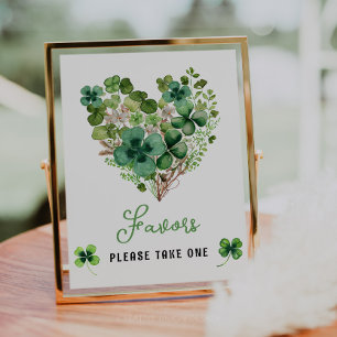 Lucky Charm Baby Shower Shamrock Favour Sign