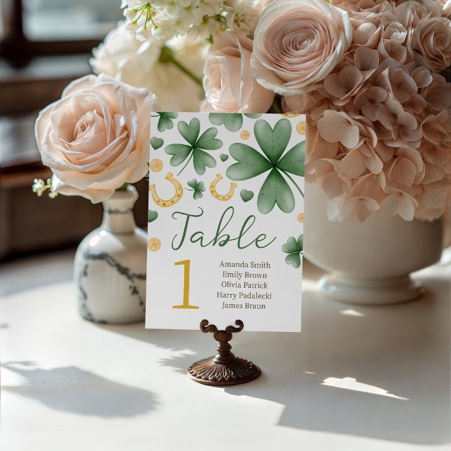 Lucky Charm Baby Shower Table Number Pedestal Sign (Creator Uploaded)