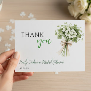 Lucky Charm Bridal Shower Thank You Card Shamrock