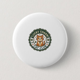 Lucky Charm Cat POD Vector Art - Lucky Charm Cat C 6 Cm Round Badge