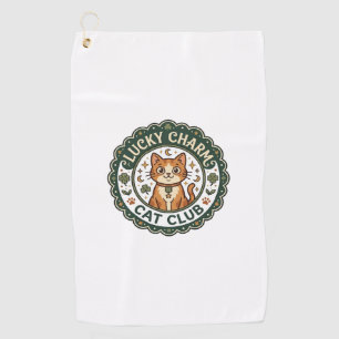 Lucky Charm Cat POD Vector Art - Lucky Charm Cat C Golf Towel