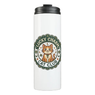 Lucky Charm Cat POD Vector Art - Lucky Charm Cat C Thermal Tumbler