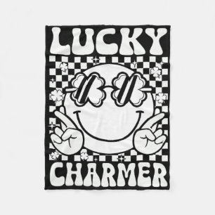 Lucky Charm Charmer St Patricks Day Kids Boys Girl Fleece Blanket