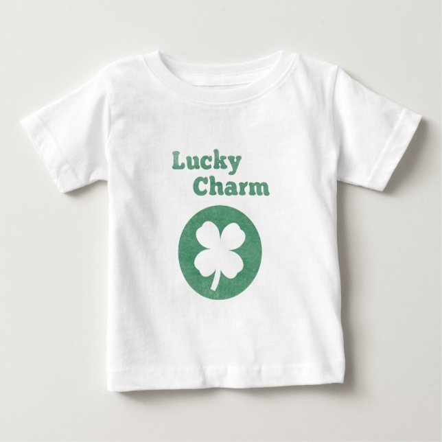 Lucky Charm Clover for good luck Baby Tee (Front)