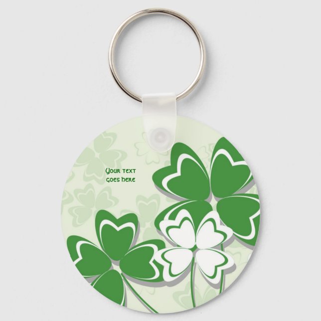 Lucky charm clover shamrock St. Patrick’s Day Key Ring (Front)