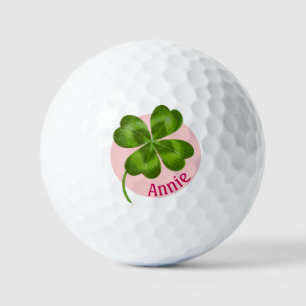 Lucky Charm Clover Vintage Personalised Good Luck Golf Balls