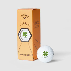 Lucky Charm Clover Vintage Personalised Good Luck Golf Balls